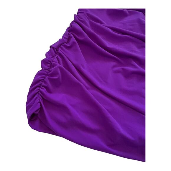 Maje Render Ruched Stretch-Jersey Bodycon Mini Dress Purple 36 NWT - Picture 5 of 13